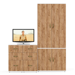 Мебель в домашний офис Лидер-8 из шкафа МД 20Б и двух тумб МД 3.16