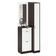 Прихожие, Пенал для прихожей П-6-500 и высокая обувница с зеркалом фрезеровка ромб