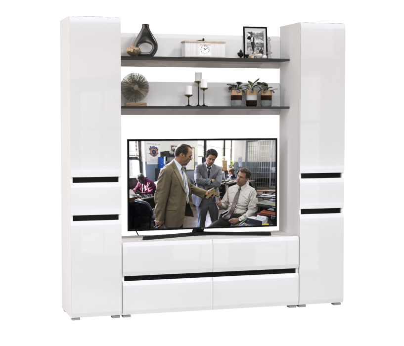 Стенки для гостиной, Два пенала с ящиком с двумя полочками и ТВ-тумбой Сидней