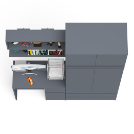 Шкаф с антресолью Мори МА900.1 с компьютерным столом МС-1 правым и книжной полкой