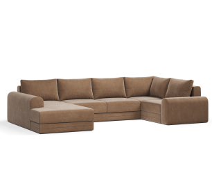 Угловой диван Модерно П-образный, велюр