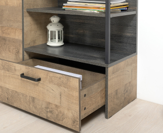 Навесное зеркало в прихожую Трувор с обувницами и комодом-тумбой