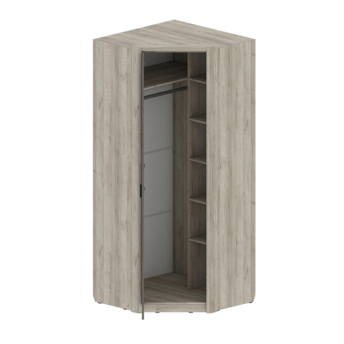 Для одежды, Шкаф угловой Шер ШК-2321, дуб серый/айронвуд серебро