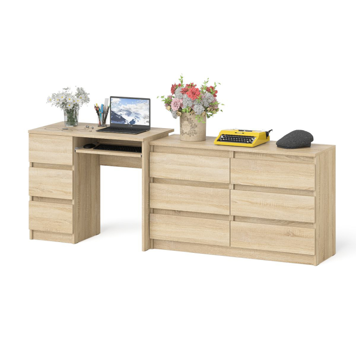 Домашние кабинеты, Комод Мори МК1200 6-ть ящиков со столом компьютерным МС-6 левым