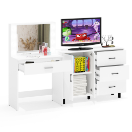 Столик туалетный с подсветкой СТ-4 и комод-тумба с ящиками 123-1204