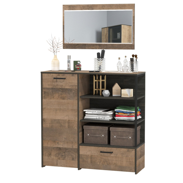 Прихожие, Комод с дверкой и ящиком и зеркало Трувор