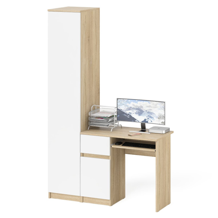 Домашние кабинеты, Стол компьютерный МС-1 левый с пеналом Мори 400