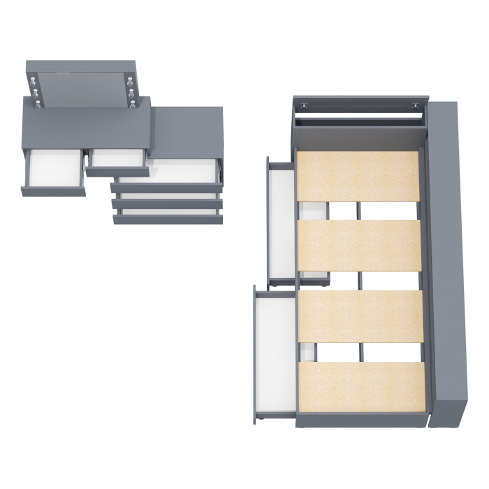 Спальные гарнитуры, Столик косметический с лампочками 110 и Ксения 900 односпальная кровать с ящиками и прикроватным блоком