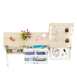 Комод с дверками и ящиками 122-1204 и косметический столик навесной с подсветкой