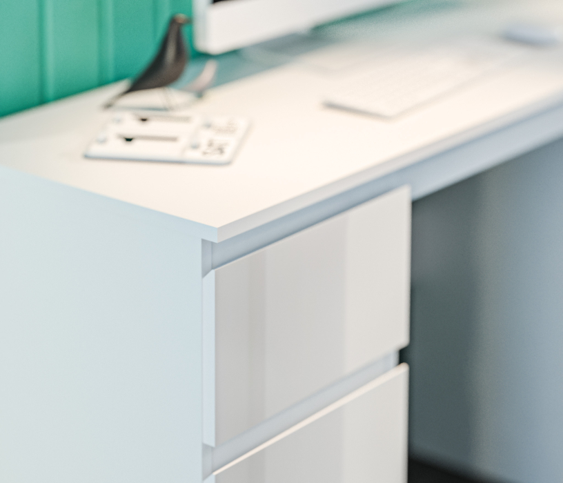 Прямые компьютерные столы, Стол Медея СБ-3337 Белый