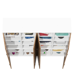 Стенка для четырёх пеналов для хранения вещей или документов для офиса Лидер-8