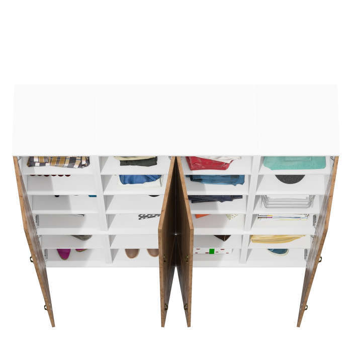 Шкафы распашные, Стенка для четырёх пеналов для хранения вещей или документов для офиса Лидер-8