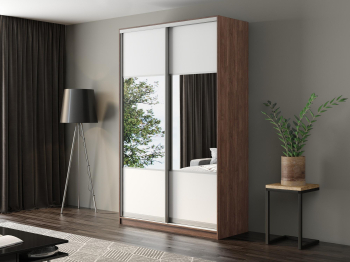 Шкаф-купе Айсберг 140 ШАМОНИ ТЕМНЫЙ (белый/комбинированный)