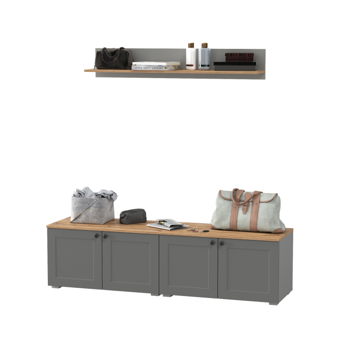 Прихожие, Две тумбы с дверками и навесная полка Остин