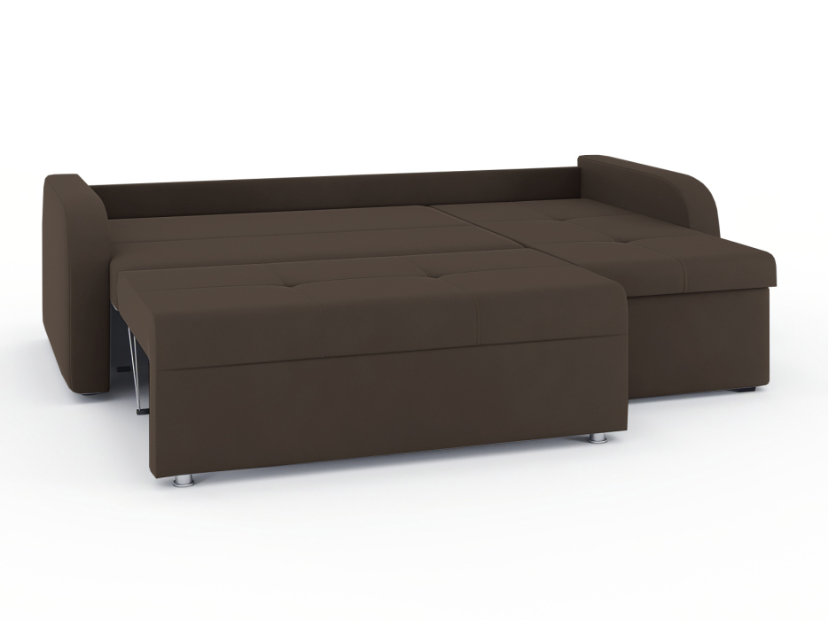 Диваны угловые в гостиную, Диван-кровать угловой Мини Люкс трехсекционная еврокнижка, велюр