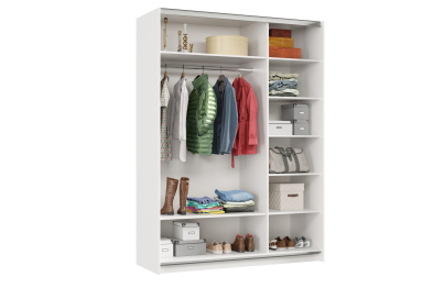 Шкаф-купе Smart 1624 2х дверный (фасады ЛДСП) профиль серебро