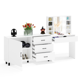 Столик туалетный с полочками и с подсветкой и комод 122-1504