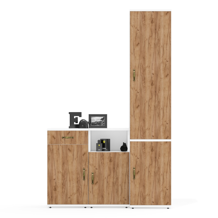 Домашние кабинеты, Пенал с дверками и полками и две тумбы 3.15 и 3.19 Лидер-8