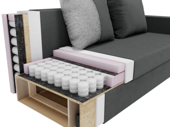 Прямой диван Генри,НПБ,еврокнижка,велюр