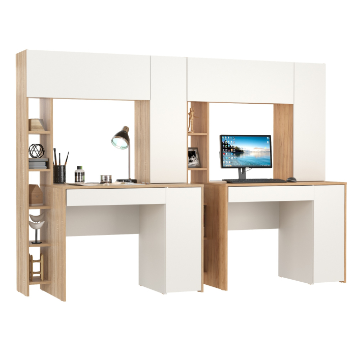 Прямые компьютерные столы, Два стола для домашнего офиса Mobi Комфорт 12.71