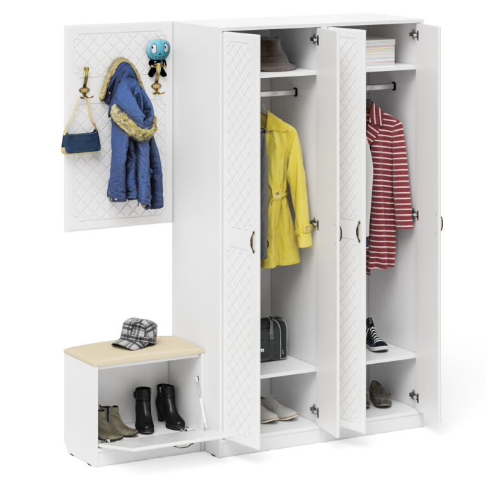 Прихожие, Модульная мебель для прихожей П-6 № 9 МДФ фрезеровка ромб