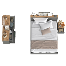 Гарнитур спальный Остин из комода 16.240 с кроватью с ортопедическим основанием и тумбы прикроватной