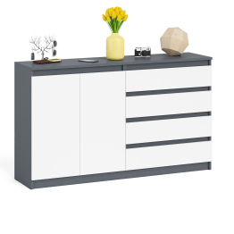 Комод широкий на четыре ящика и две дверки Мори МК1600.1