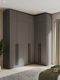 Угловой шкаф для одежды распашной с ящиками и антресолью, София, 2600х2100х1300мм