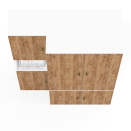 Шкаф для одежды глубокий и пенал две дверки и ниша Лидер-8