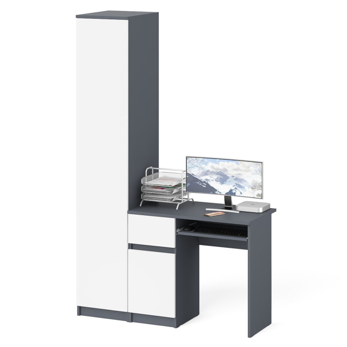 Домашние кабинеты, Стол компьютерный МС-1 левый с пеналом Мори 400