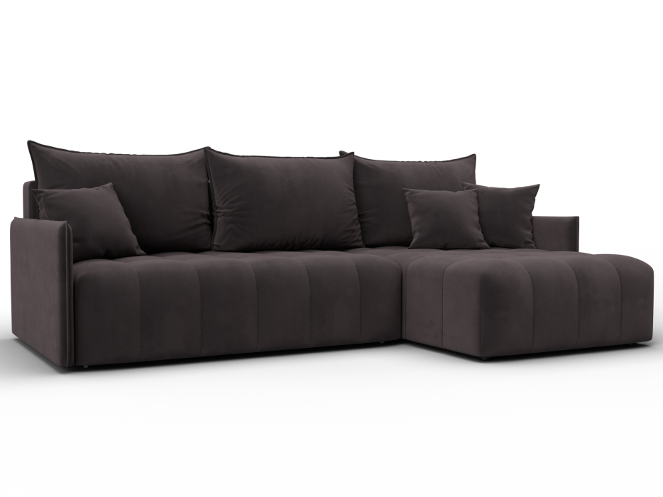 Диваны угловые в гостиную, Диван угловой Лига-054 НПБ угол универсальный, велюр SEVEN