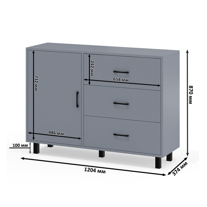 Туалетные столики, Стол туалетный для спальни с лампочками СТ-5 и тумба-комод 122-1204