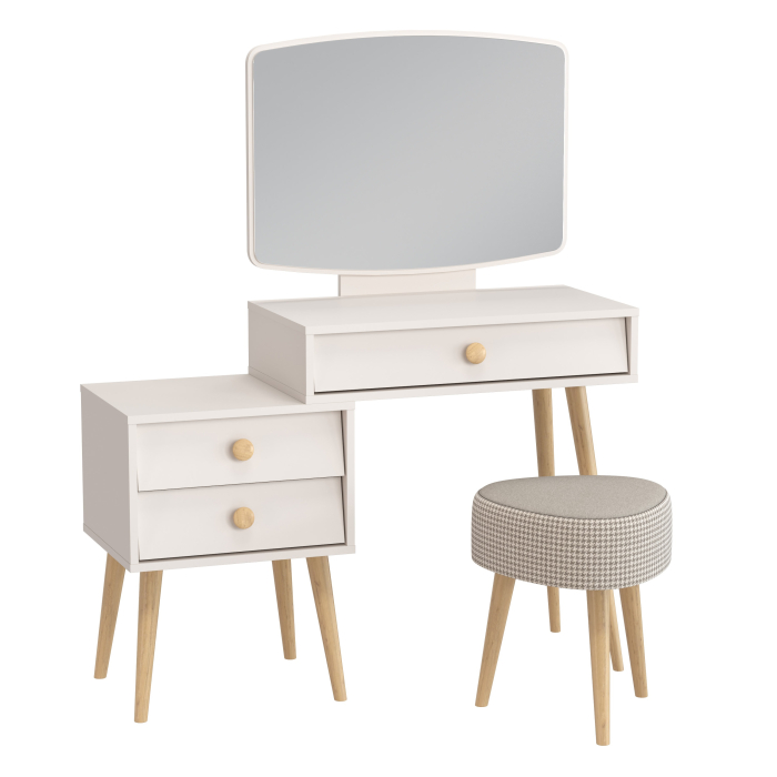 С зеркалом, Банкетка на трёх ножках Ева и трюмо в спальню Афина