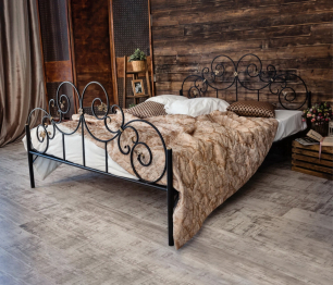 Кованая кровать Афина 1.6 с двумя спинками