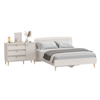 Спальные гарнитуры, Кровать 1600 двуспальная Афина и тумба-комод Афина