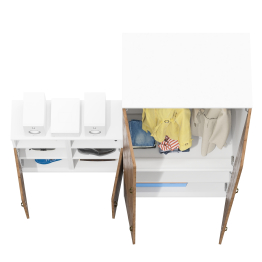 Глубокий платяной шкаф Лидер-8 19Б и две тумбочки для документов 3.19