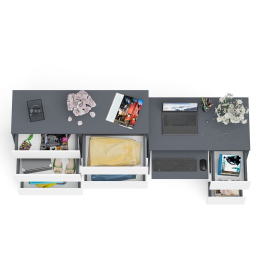 Комод Мори МК1200 8-мь ящиков со столом компьютерным МС-6 правым