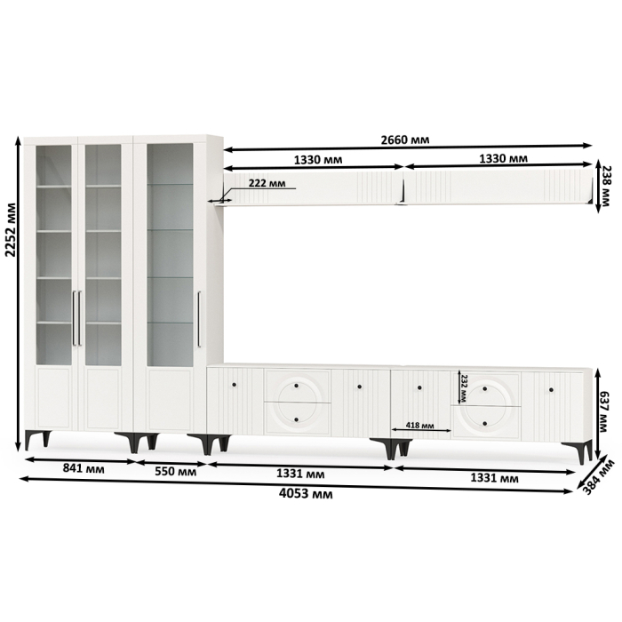 Стенки для гостиной, Валенсия стенка для гостиной № 86