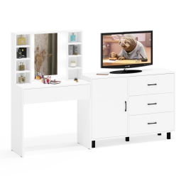 Туалетный столик с подсветкой 115 и комод с дверкой и 3-мя ящиками 122-1204