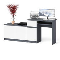 Прямые компьютерные столы, Компьютерный стол ящик и дверка Мори МС-1 левый с широкой тумбой 900