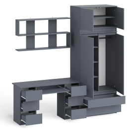 Шкаф-комод с антресолью Мори МШ900.1 со столом для работы и учёбы и книжной полкой