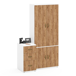 Шкаф для одежды Лидер-8 20Б и тумба три выдвижных ящика