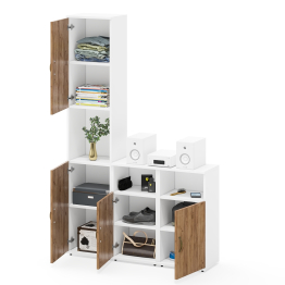 Пенал для домашнего офиса и две тумбы с дверками Лидер-8.