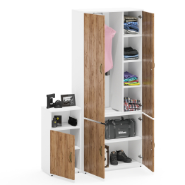 Шкаф с дверками и полками 20Б и тумба с нишей и дверкой Лидер-8