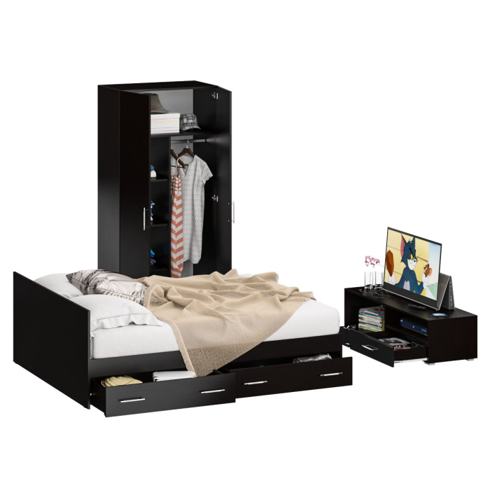 Спальные гарнитуры, Спальня Стандарт № 3 с кроватью 1600 с ящиками