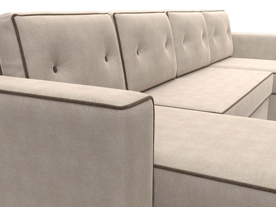 Диваны еврокнижки, П-образный диван Принстон, рогожка