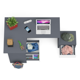 Компьютерный стол угловой Мори МС-16 левый и тумбочка на 400