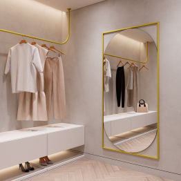 Дизайнерское настенное напольное зеркало GENGLASS Kvaden XL в металлической раме