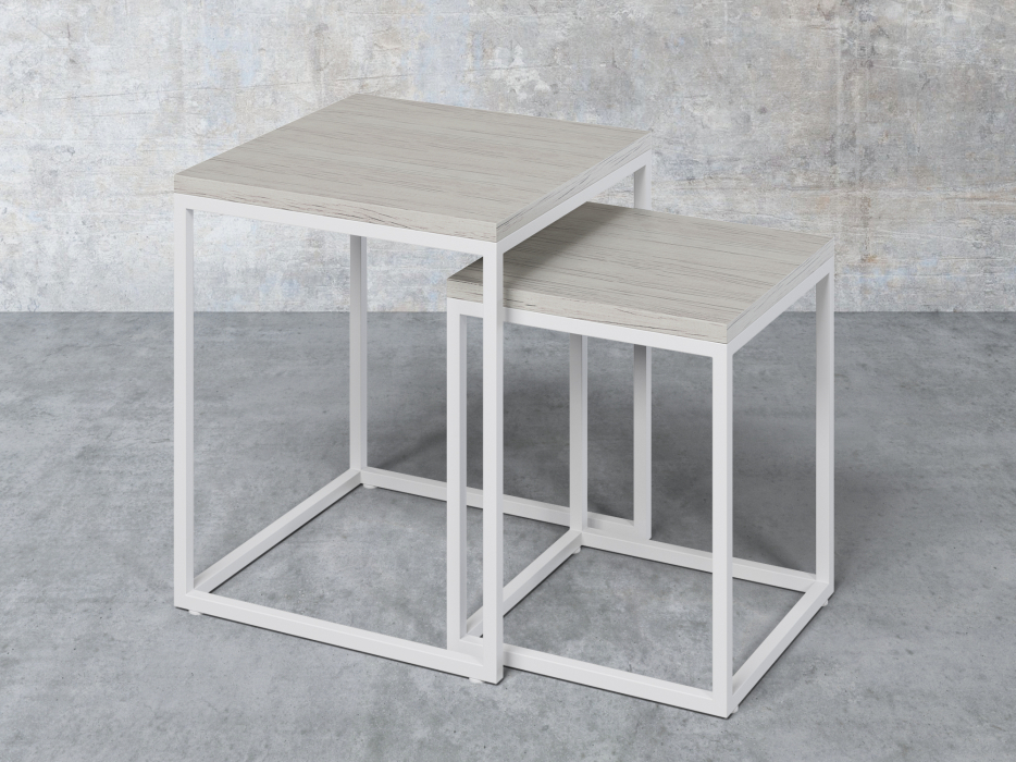 Журнальные столики, Набор журнальных столиков Айсберг Лофт Белый