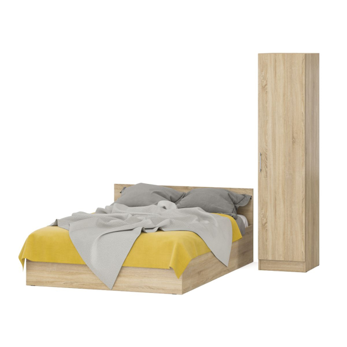 Спальные гарнитуры, Двуспальная Кровать с ящиками 1400 с пеналом Стандарт